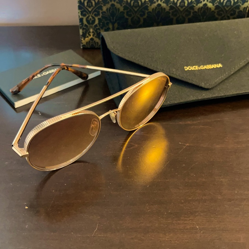 DOLCE & GABBANA Rose Gold Sunglasses.